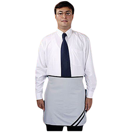 man wearing a mini apron vest type in white color